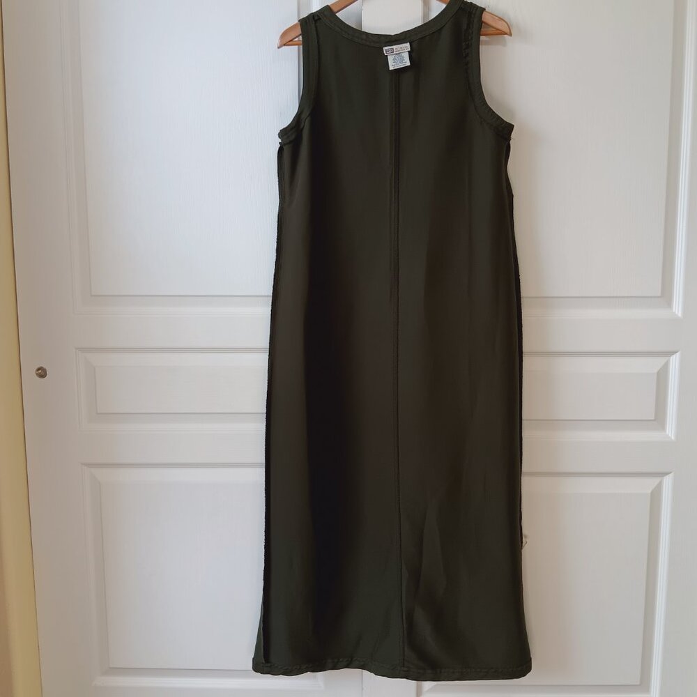 Vintage Faded Glory Women's Army Green Sleeveless Shift Midi Dress Size L - Picture 8 of 14